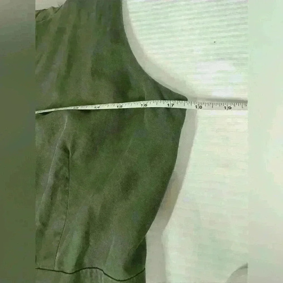 Banana republic olive green sleeveless wide leg jumpsuit pockets zip up size 6 - Picture 11 of 12